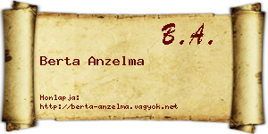 Berta Anzelma névjegykártya